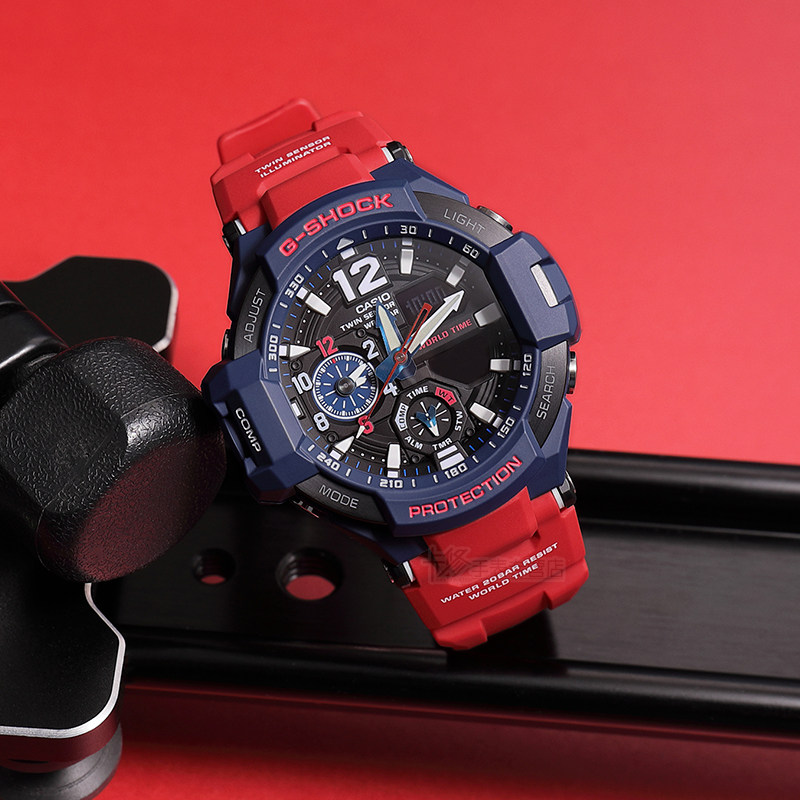g-shock运动户外多功能手表男卡西欧航空系列防水双显海神ga1100