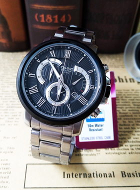 卡西欧CASIO男表指针商务男士手表钢带防水石英表BEM-506CD-1AVDF