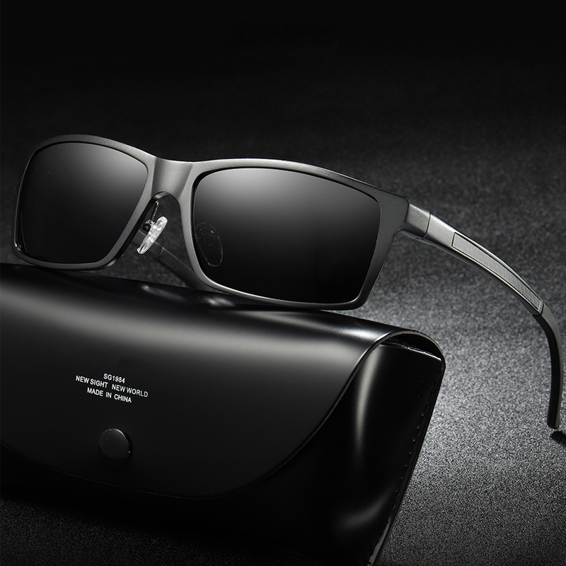 高级感铝镁偏光太阳镜方框户外运动钓鱼骑行墨镜司机开车驾驶眼镜