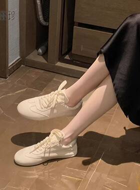 真皮女款德训小白鞋百搭阿甘鞋
