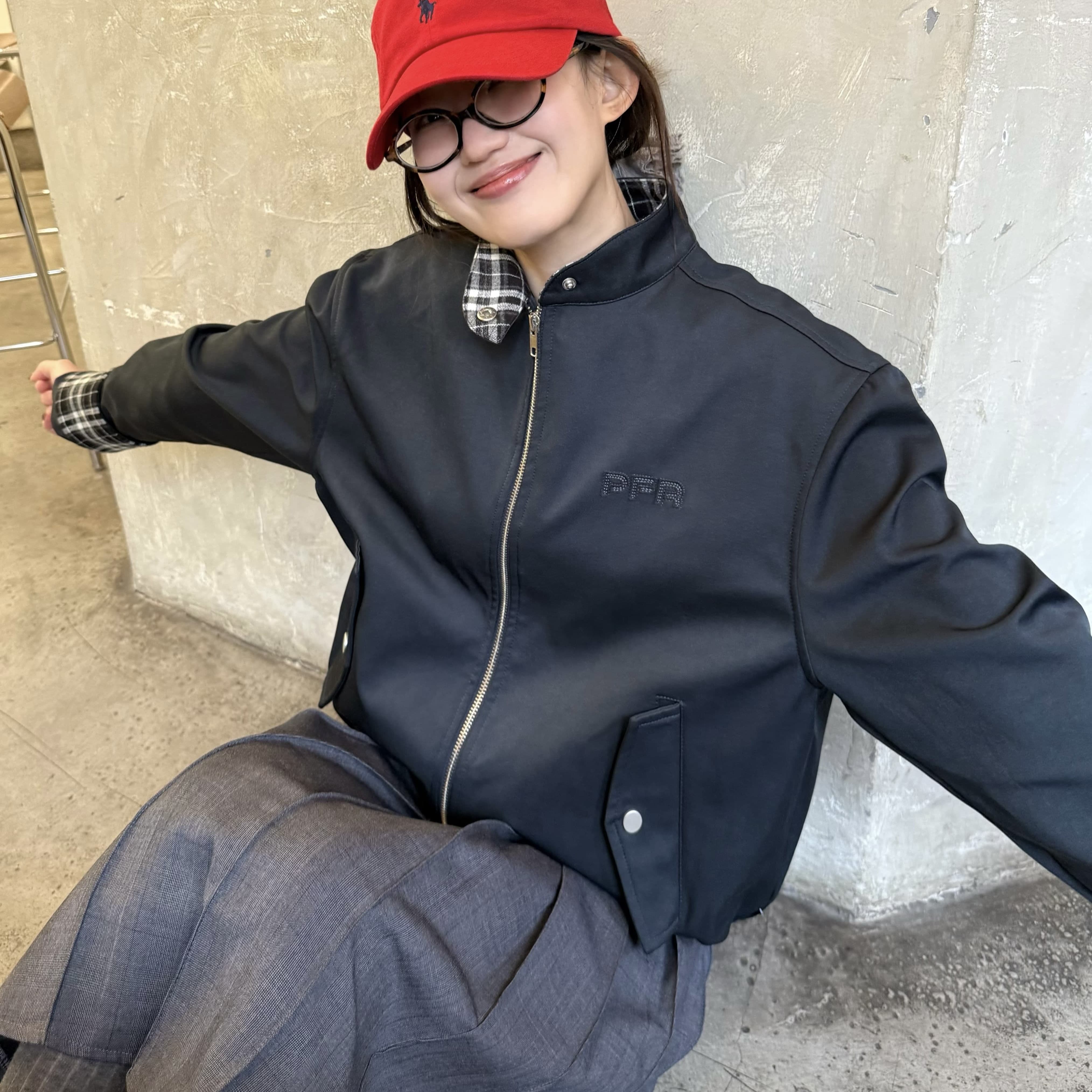 美式复古格子夹克外套