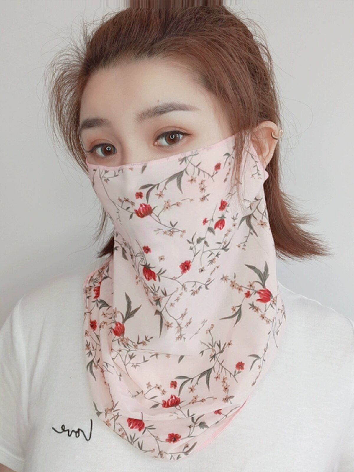 SUNSCREEN VEIL TO COVER THE WHOLE FACE SUMMER MASK WOMENS DRIVING HANGING EARS COVERING FACE OUTDOOR WOMENS FACE MASK SUNSHADE NECK PROTECTION FACE MASK TIDE