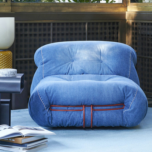 保丽龙填充意式极简大钢牙沙发