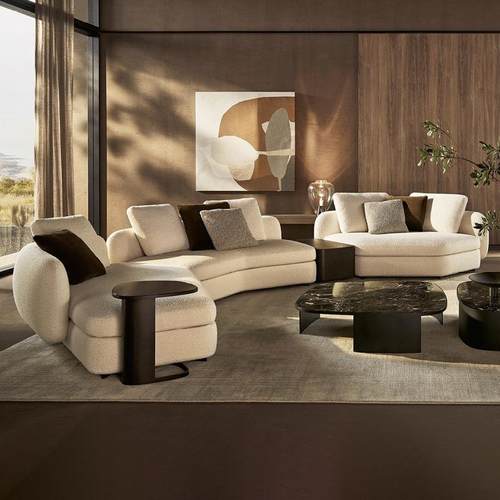 意式极简布艺沙发客厅