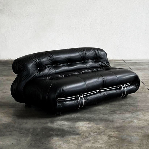 复古头层真皮大钢牙河马沙发