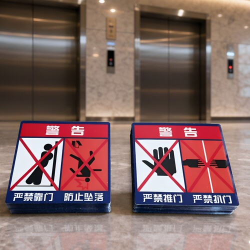 电梯严禁扒门靠门标识贴纸提示牌