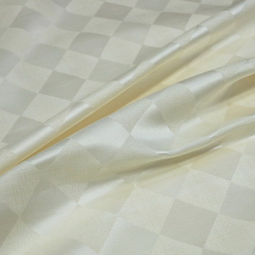 重磅柞丝羊毛菱形格真丝提花缎布料国潮秋冬裤子外套设计师面料 - 封面