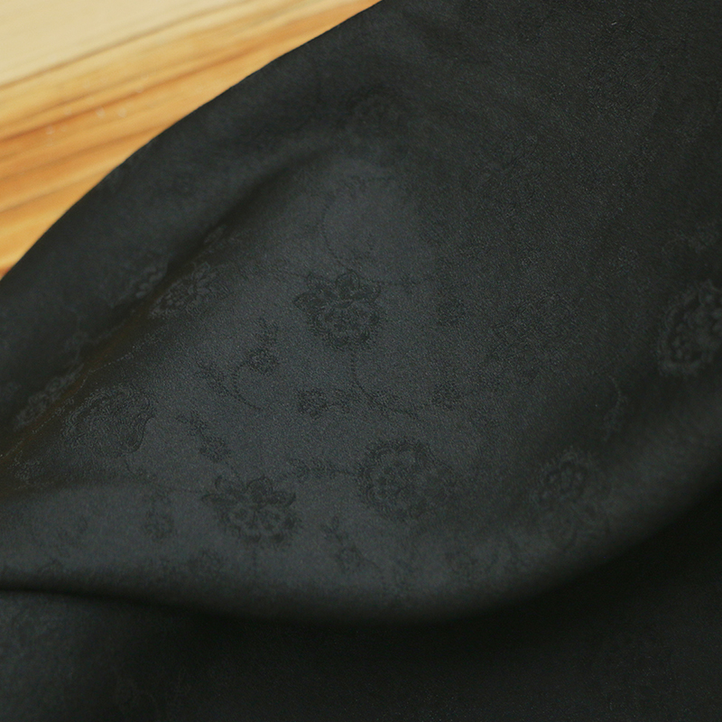 黑重绉老料真正丝布料