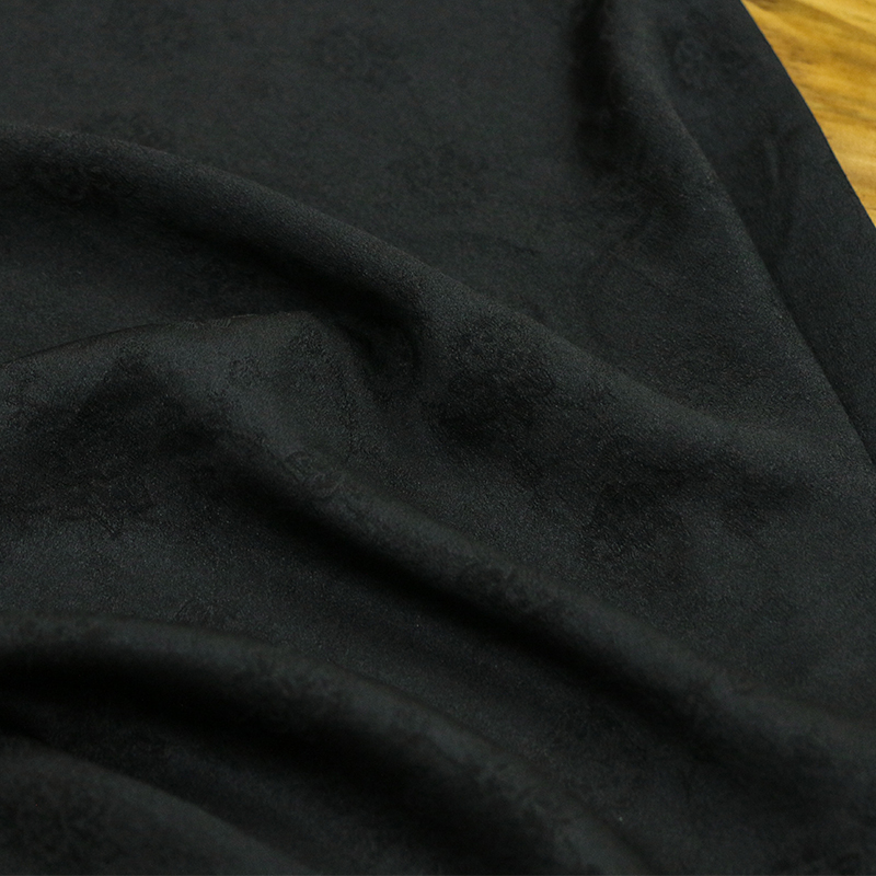 莨绸老料香云纱真丝提花缎