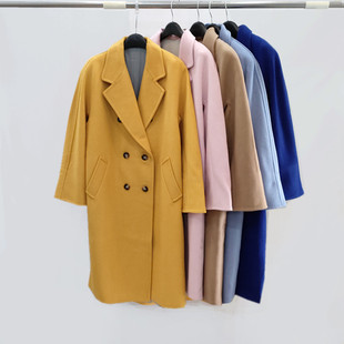 M家高端驼色双面羊毛呢子外套中长款秋冬100绵羊毛厚实羊绒大衣女