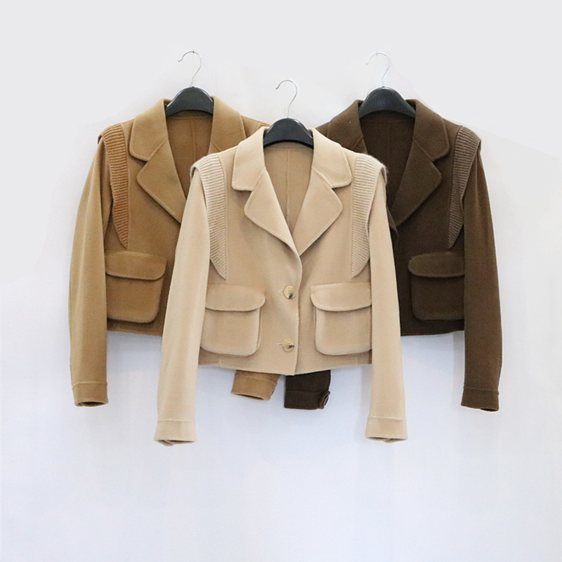 短款双面呢大衣西装外套