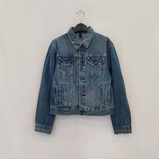 欧美外贸女装春节经典款棉质卡车司机夹克衫宽松休闲短款翻领外套