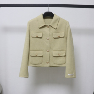 2025新款娃娃领羊毛呢外套女短款减龄小香风双面羊绒大衣韩版洋气