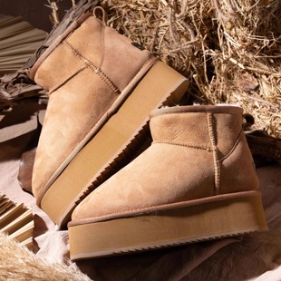 福音 增高10.5cm小萝莉 羊皮毛一体隐形内增高雪地靴 内增高