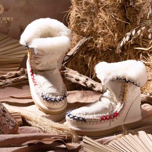 防水民族风勾线雪地靴COMMEZOEY