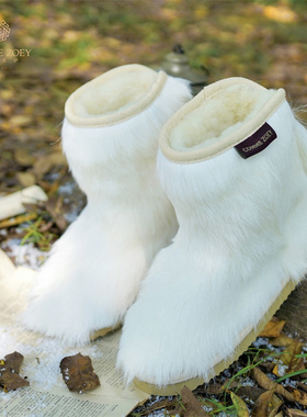 A级进口ding奢山羊毛18CM爱斯基摩羊皮毛一体雪地靴女 巨好穿！