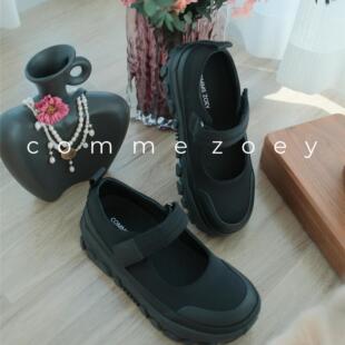 增高5cm运动魔术贴amomento同款原厂芭蕾Jennie同款玛丽珍休闲鞋