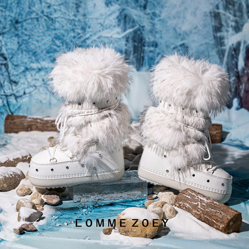 Commezoey月亮靴冬季雪地靴女