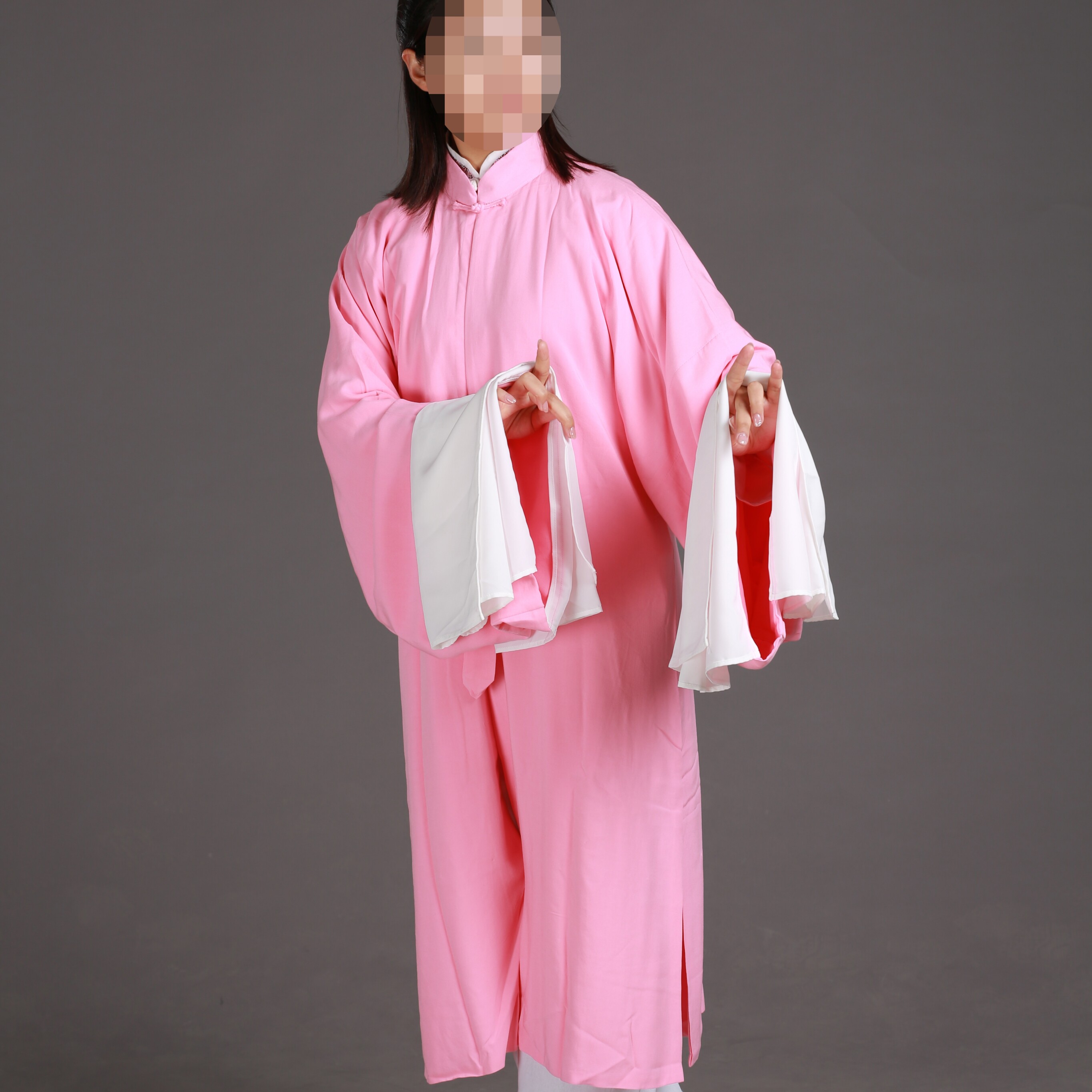 周宓戏曲青衣练功服京剧戏曲花旦青衣长水袖练功披素褶子