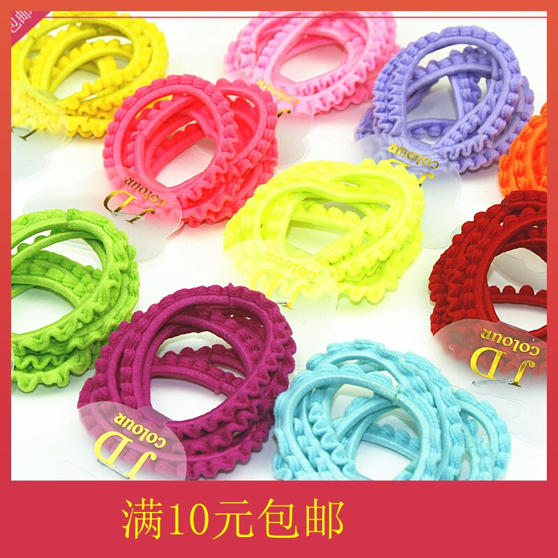 韩国正品JD皮筋女童婴幼儿童裙边弹力发圈发绳头饰发饰不伤发皮套