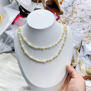 小香风长款 毛衣链90厘米可带双层金色四叶草扣