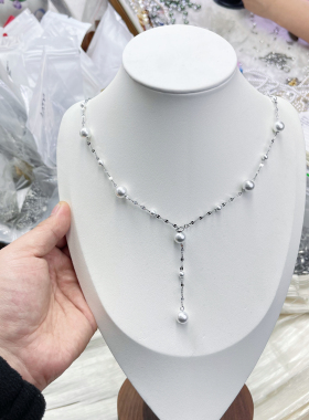 4+8mm冷白施家珠波光粼粼满天星项链（约50厘米）