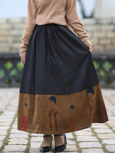 中式仕女图香云纱半身裙裁剪切割牛皮纸1:1服装图纸纸样代加工108