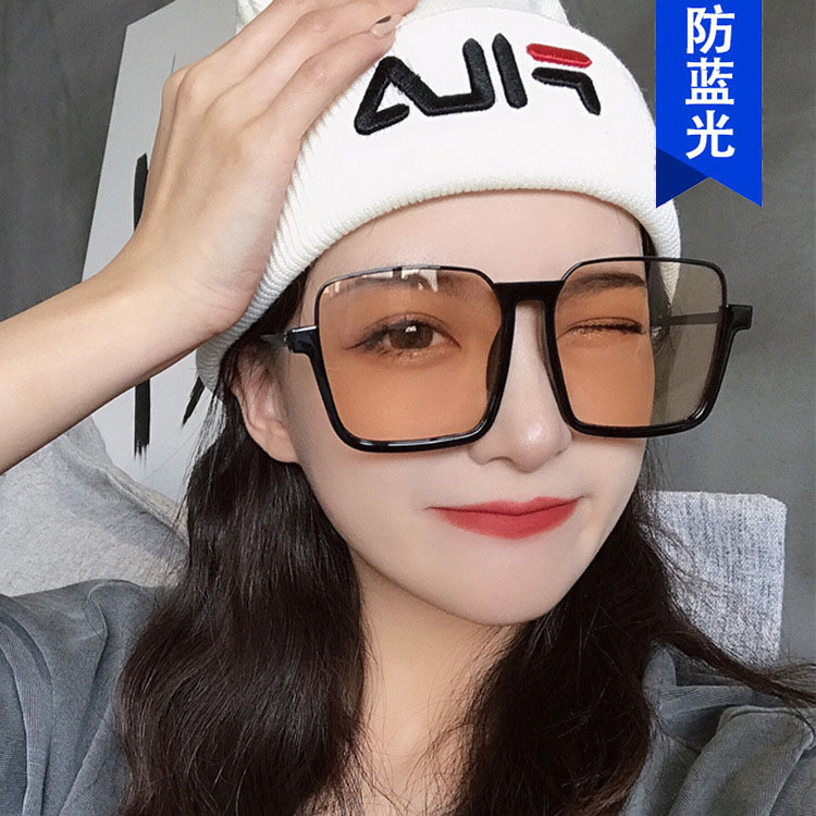 墨镜复古风茶色平光镜网红同款