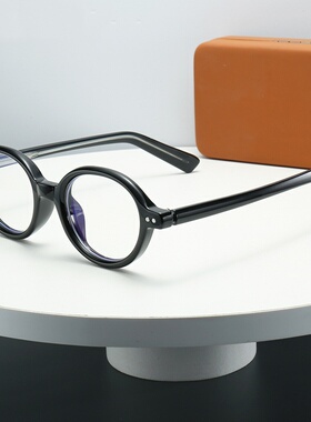文艺TR90复古绿色圆框眼镜近视高度数男女平光素颜显白眼睛小框架
