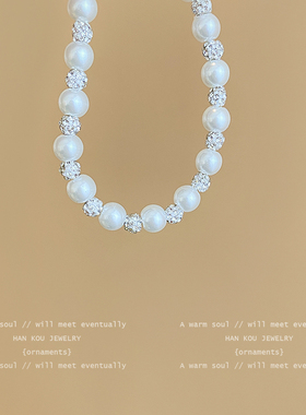 s925银白色施家珍珠串珠手链