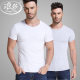 圆领莫代尔内衣 夏薄款 V领韩版 浪莎男士 紧身打底汗衫 T恤 半袖 短袖
