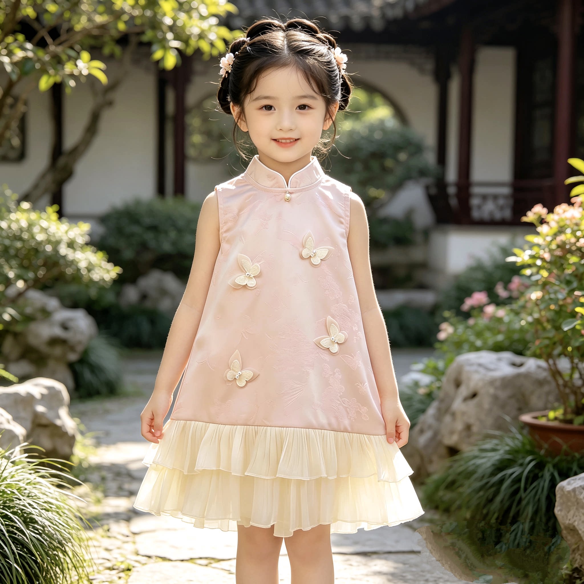 女童旗袍裙2026夏季儿童汉服唐装新中式国风连衣裙小女孩夏装裙子