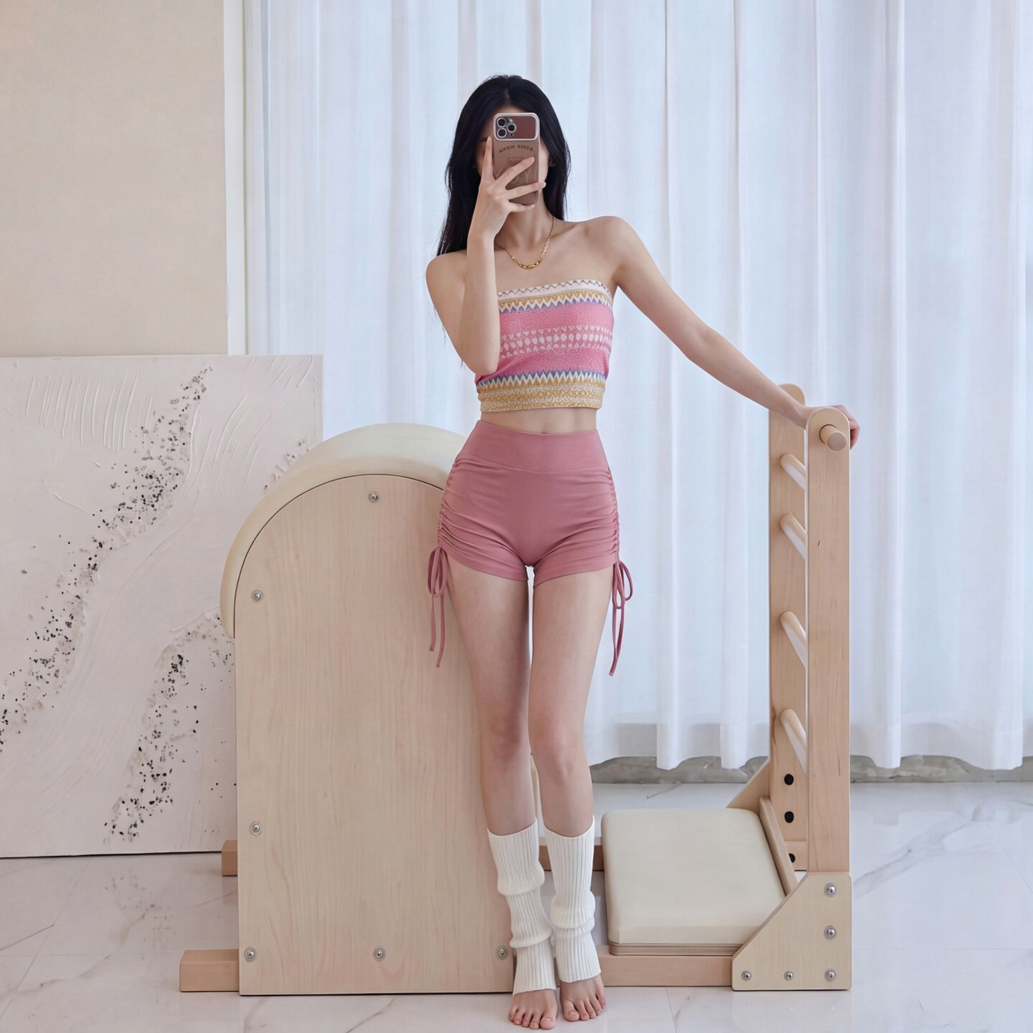 巨美瑜伽服女2026新款普拉提训练服套装夏季自带胸垫健身衣抹胸