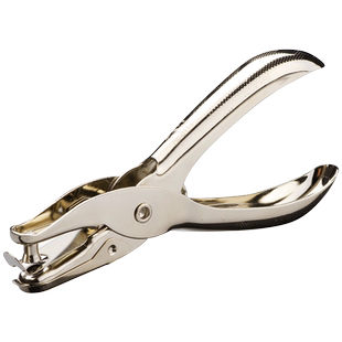 得力手握式打孔机单孔全金属打孔器圆孔 幼儿园diy手工纸张手动打洞器门票车票打孔钳学生打空器本子打眼器