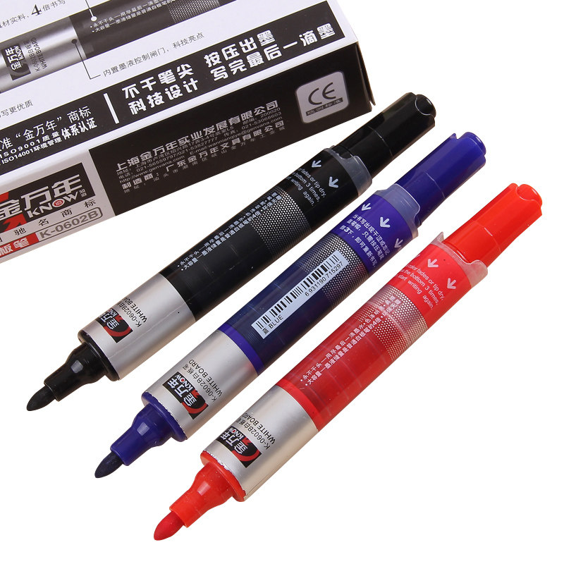 JIN WANNIAN 0602B 화이트보드 직선형 액체 프레스형 잉크 펜 수성 지울 수 있는 펜 사무용품 펜