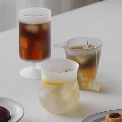 韩国进口ins磨砂玻璃杯子可爱茶杯饮料酒杯哑光鸡尾酒醒酒壶