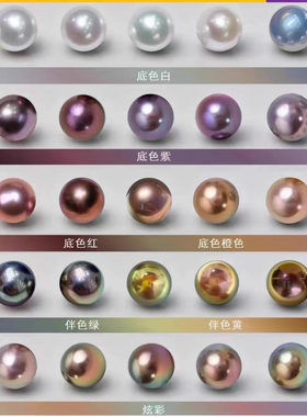 diy牛油果镜面正圆紫色珍珠