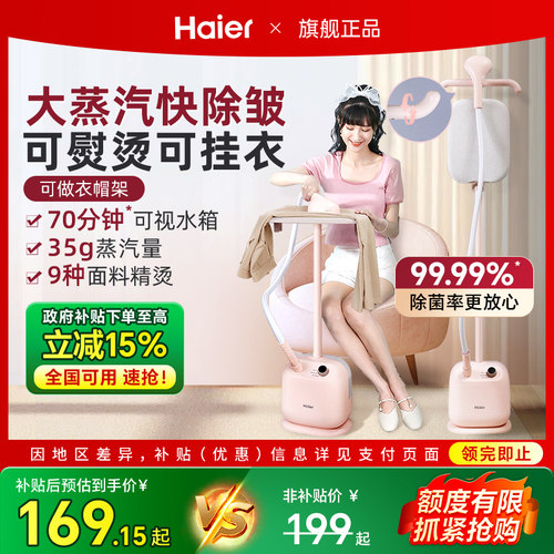 【2000W】海尔挂烫机可做衣帽架