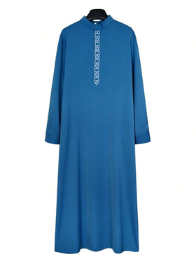 Araba Men Robe Thobe男士休闲非洲民族宽松传统刺绣袍子长袍