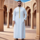 Arba 刺绣长袍袍子非洲民族服饰休闲长衫 Thobe Kandura阿拉伯男士