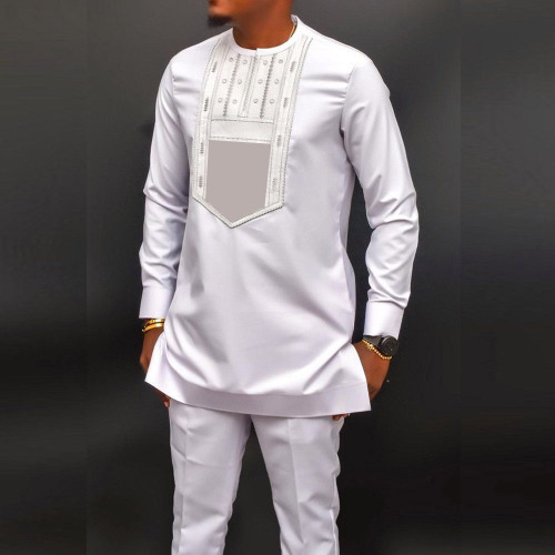 男士刺绣民族服饰阿拉伯传统套装Kaftan Muslim Men Suits Set