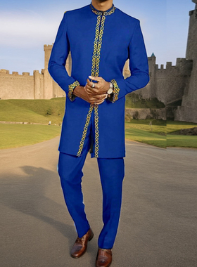 Kaftan Men Suits Set中东阿拉伯男士民族两件套装非洲传统服饰