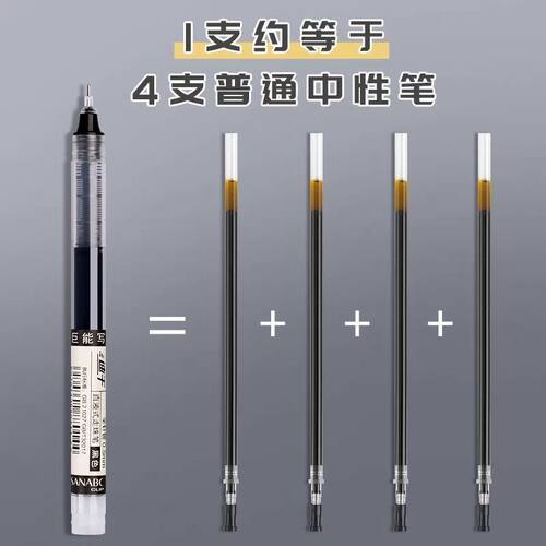 直液式黑色中性笔学生办公流畅