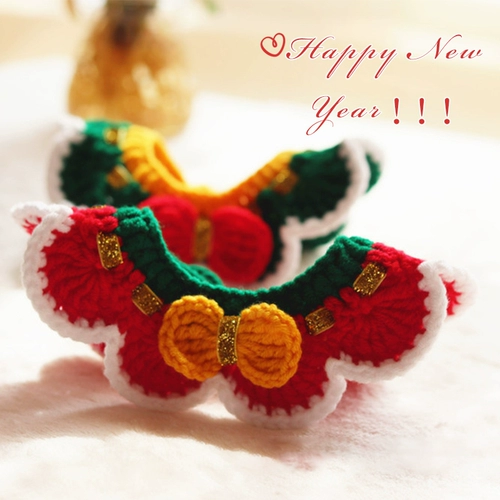 Рождественский милый чокер, плетеный шарф с бантиком ручной работы