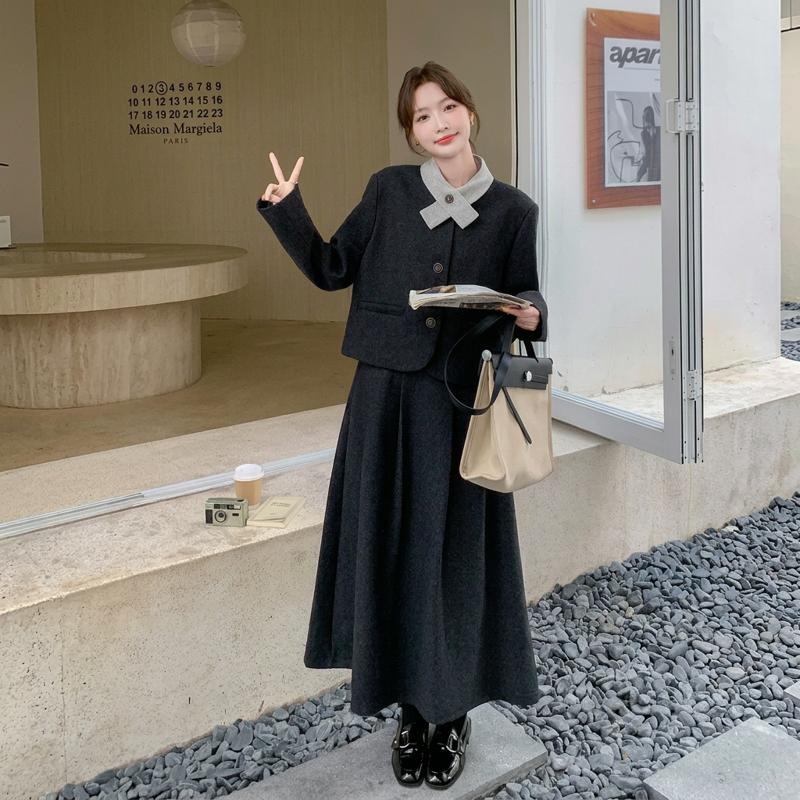 大方得体穿搭高级感小香风毛呢套装裙女秋冬超好看正式场合两件套