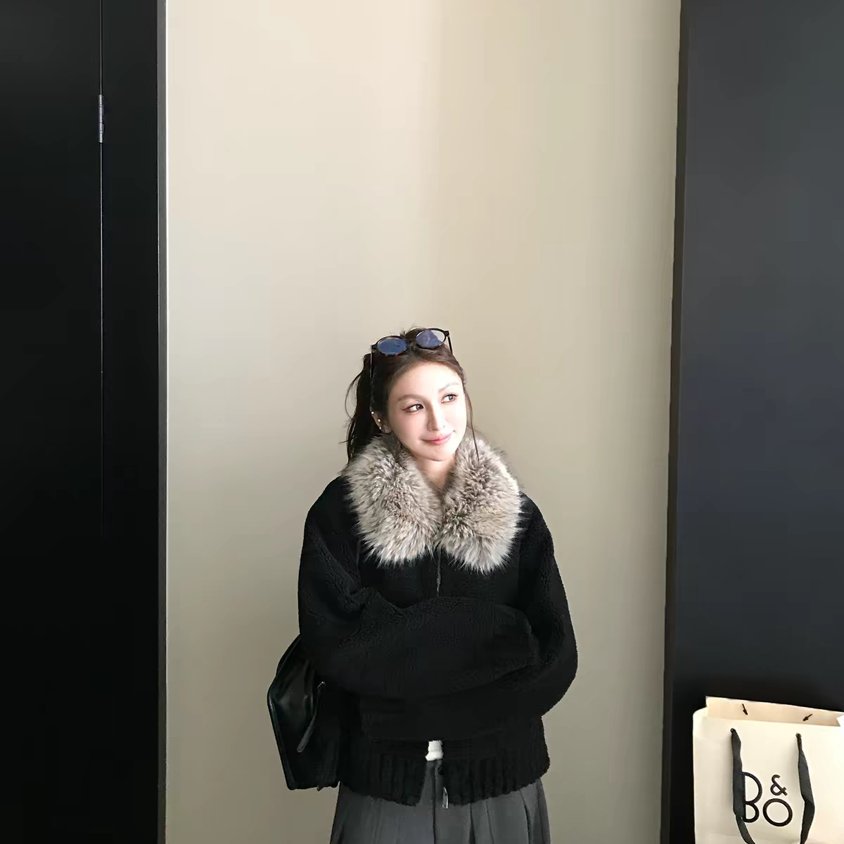 Skk Store 北海道恋曲 摇粒绒里布定染毛领复合环保颗粒毛毛外套图片