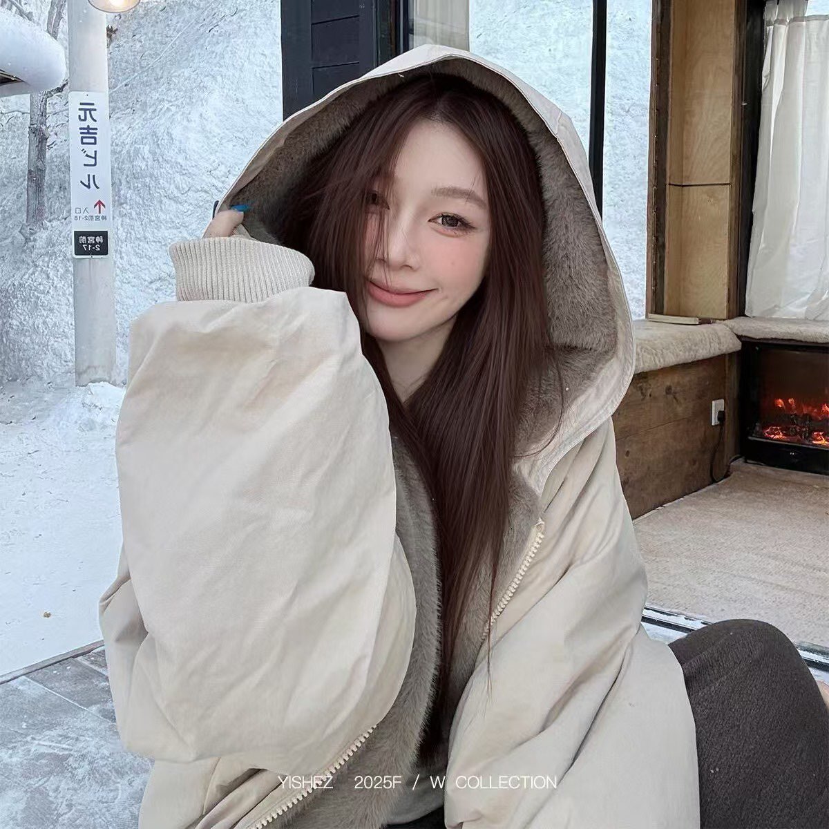 双面穿派克服2026年冬装新款棉服女皮草夹克座山雕慵懒感加厚外套