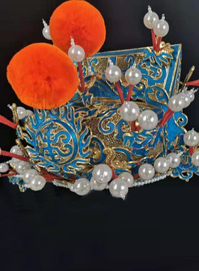 戏剧戏曲用品京剧盔头戏帽头盔戏具金貂金刁金雕文阳金大登金大镫