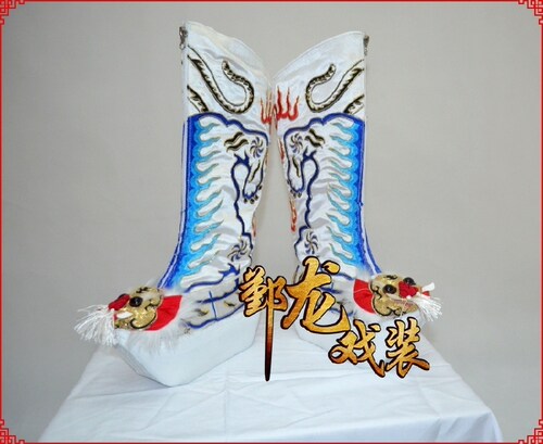 龙靴戏曲古装变脸虎头靴武生武将将军虎头靴陆文龙高品纸底靴 - 封面