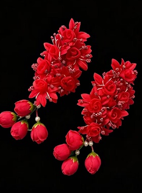 戏曲头饰戏剧鬓花绢花耳边花绢花京剧青衣花旦小姐包头用品新头花